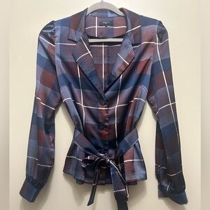 Frnch Paris Plaid Blouse